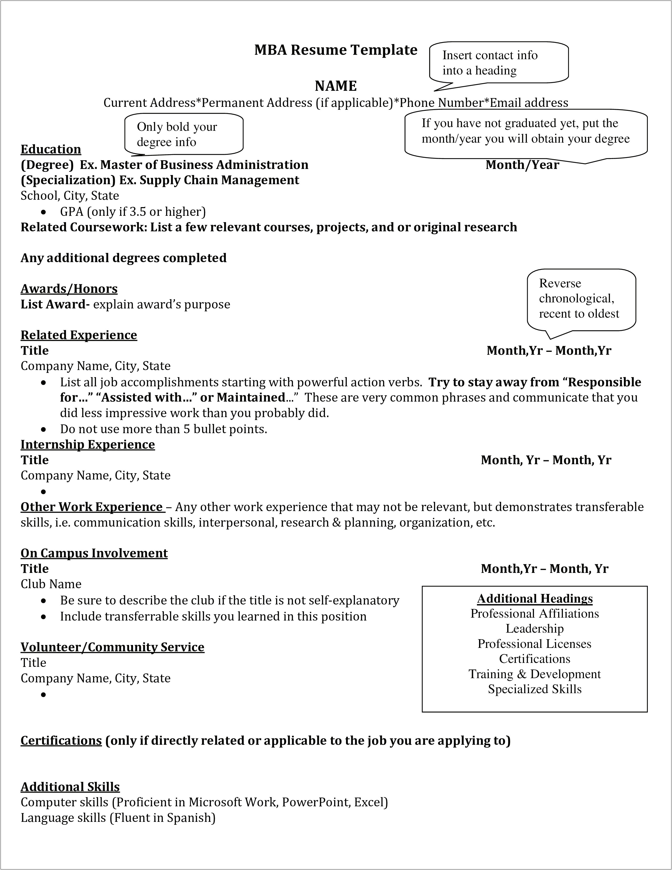 Resume Work Experience Not Directly Related To Position