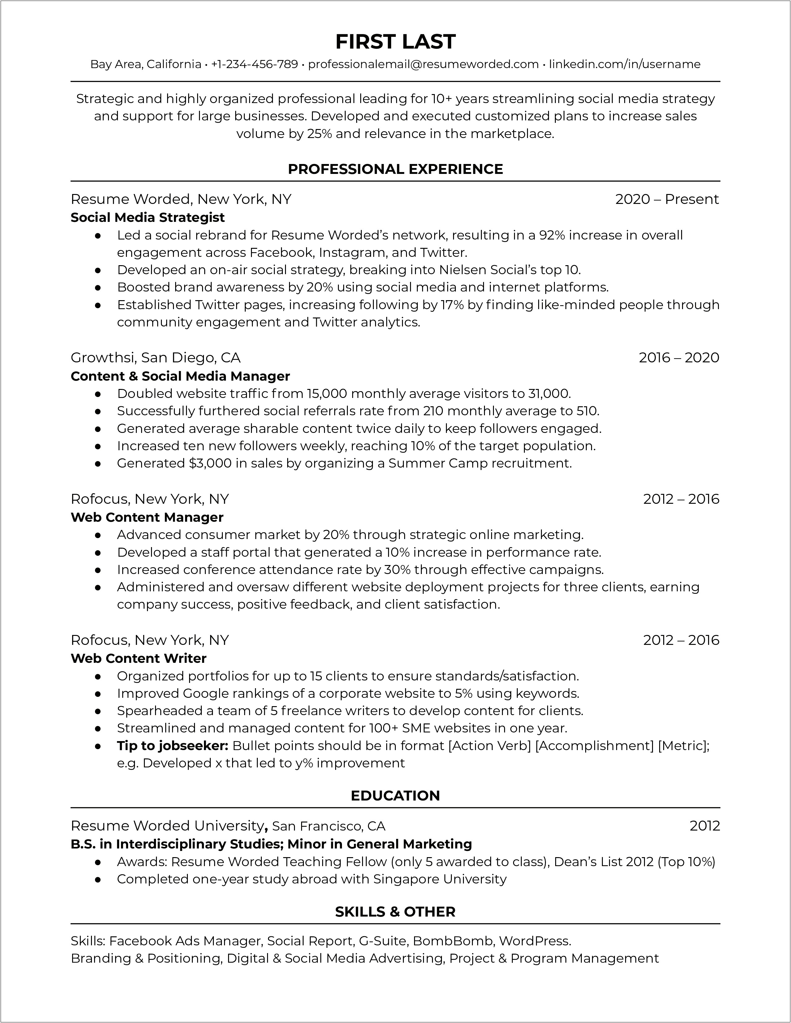 Resume Working At Same Company Twice