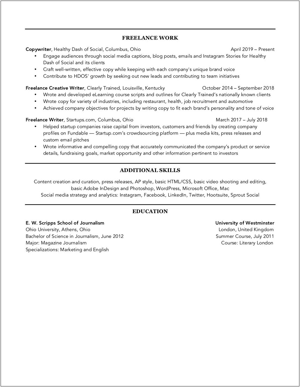 Resume Working For Friend's Startup