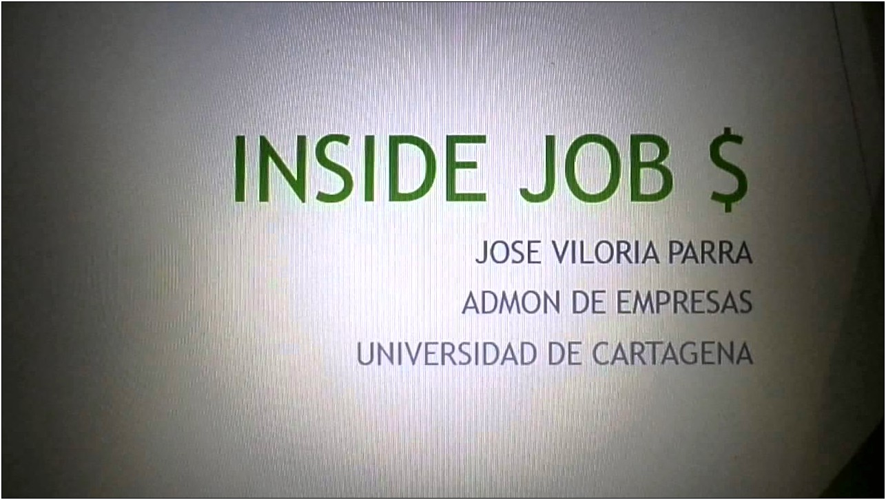 Resumen De Inside Job Documental En Español