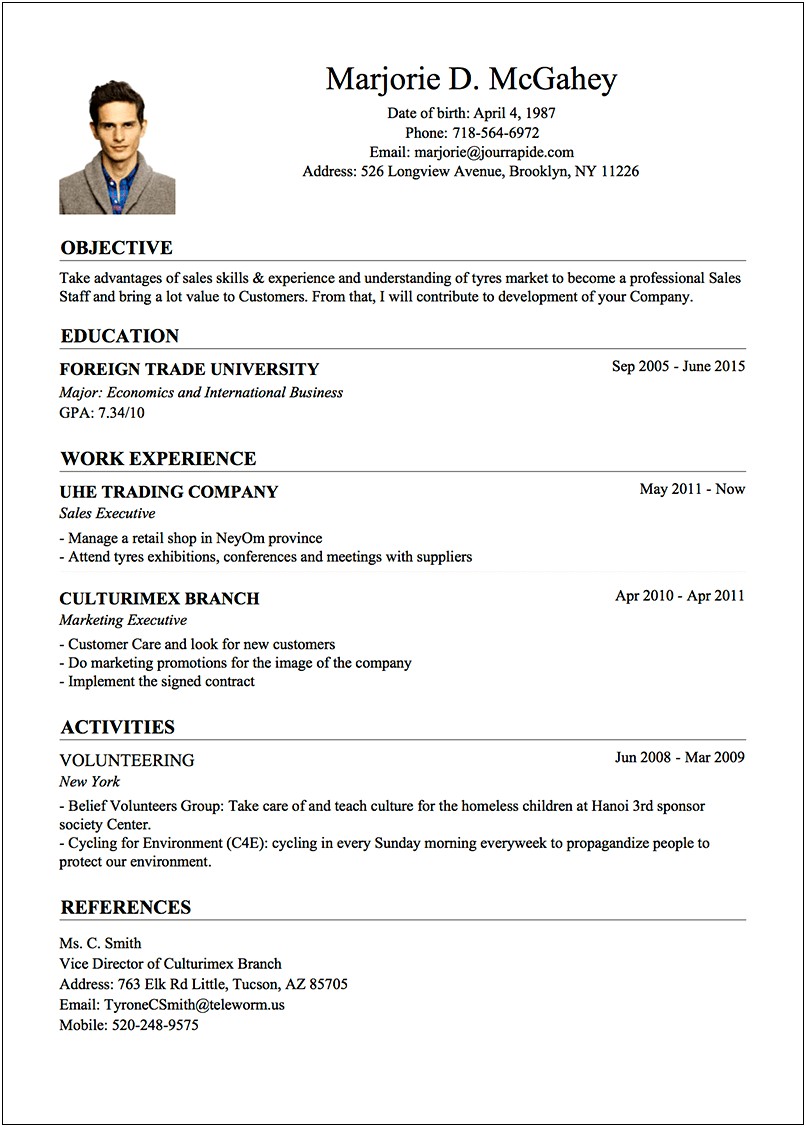 Resumes Examples Create Resume Fir Me