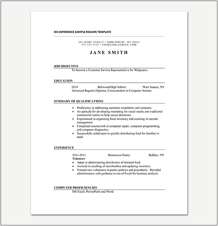 Resumes For Students Without Job Experience