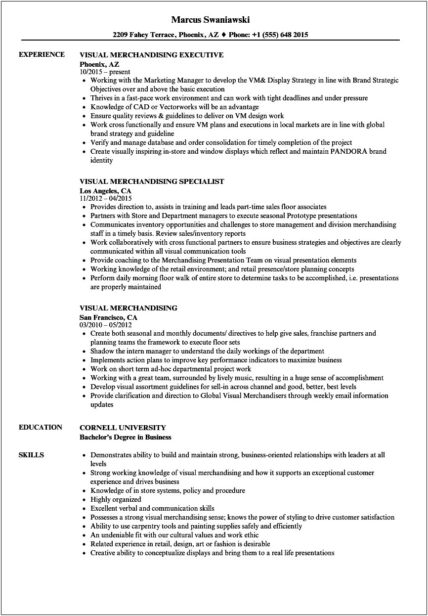 Retail Merchandiser Resume Example That Gets The Job