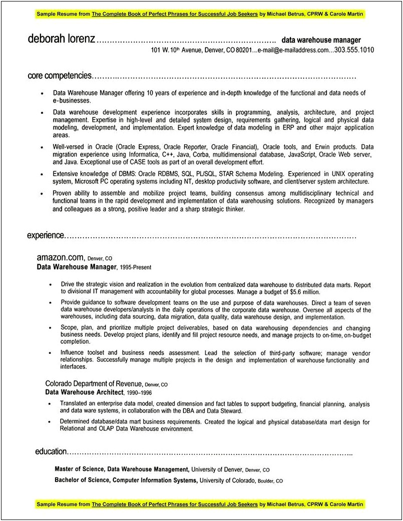 Retail Warehouse Supervisor Job Description For Resume