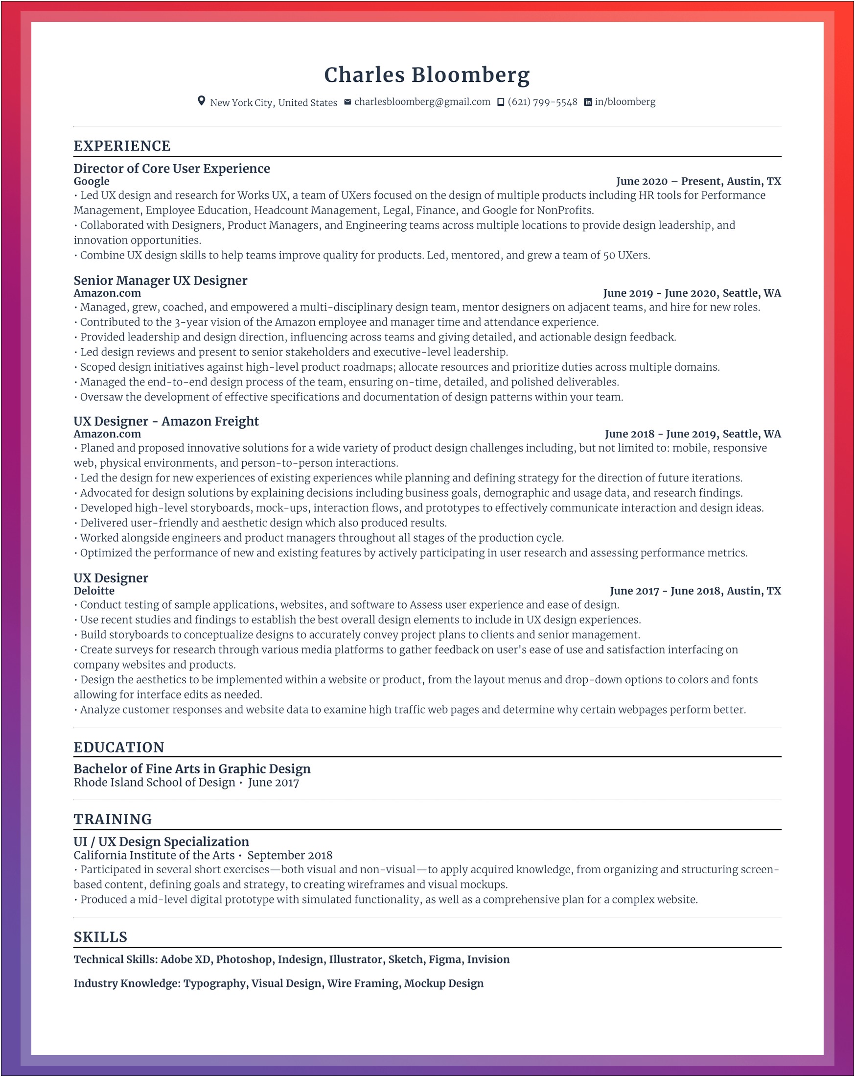 Rhode Island School Of Design Resume