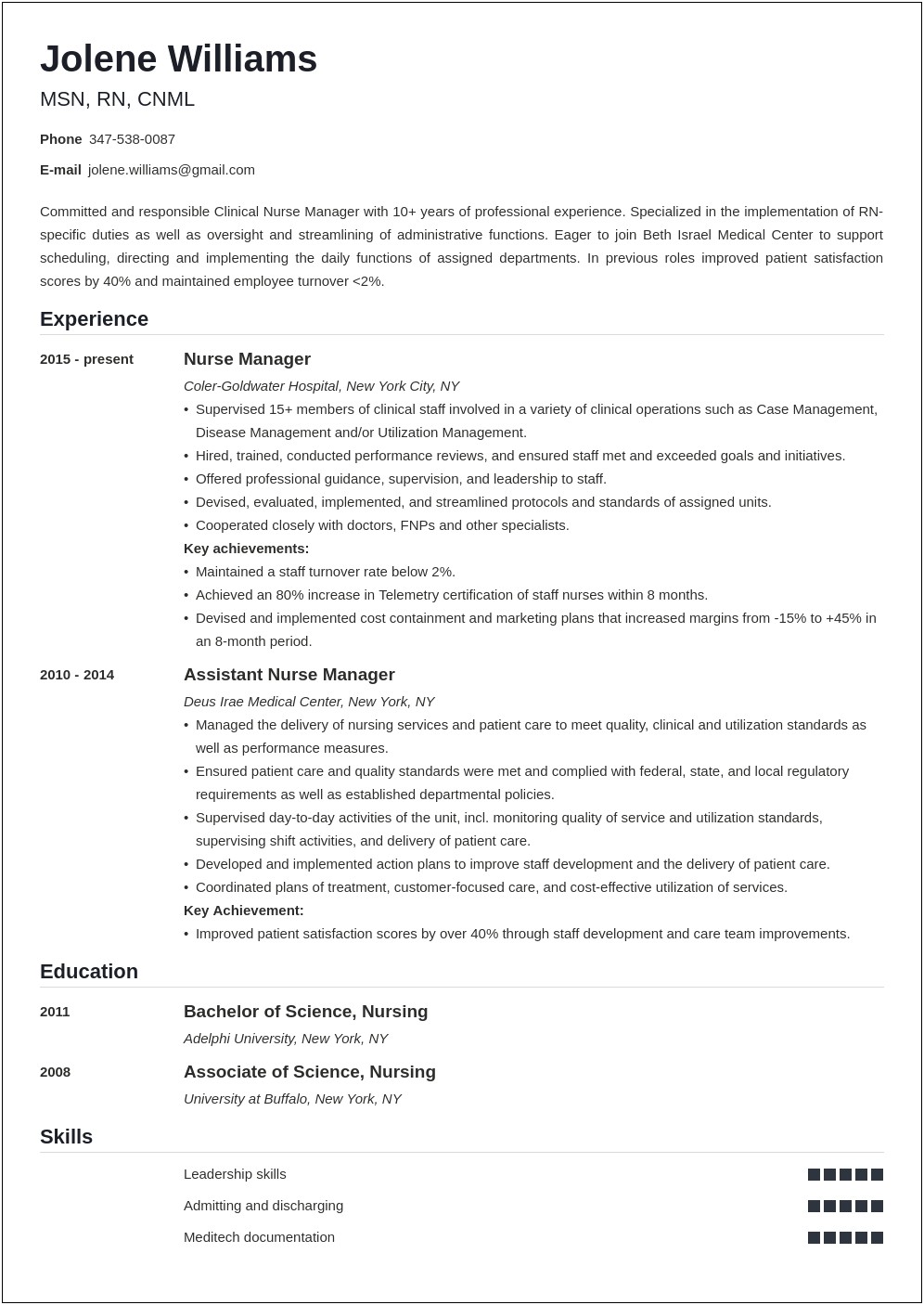 Rn Case Manager Resume No Experience