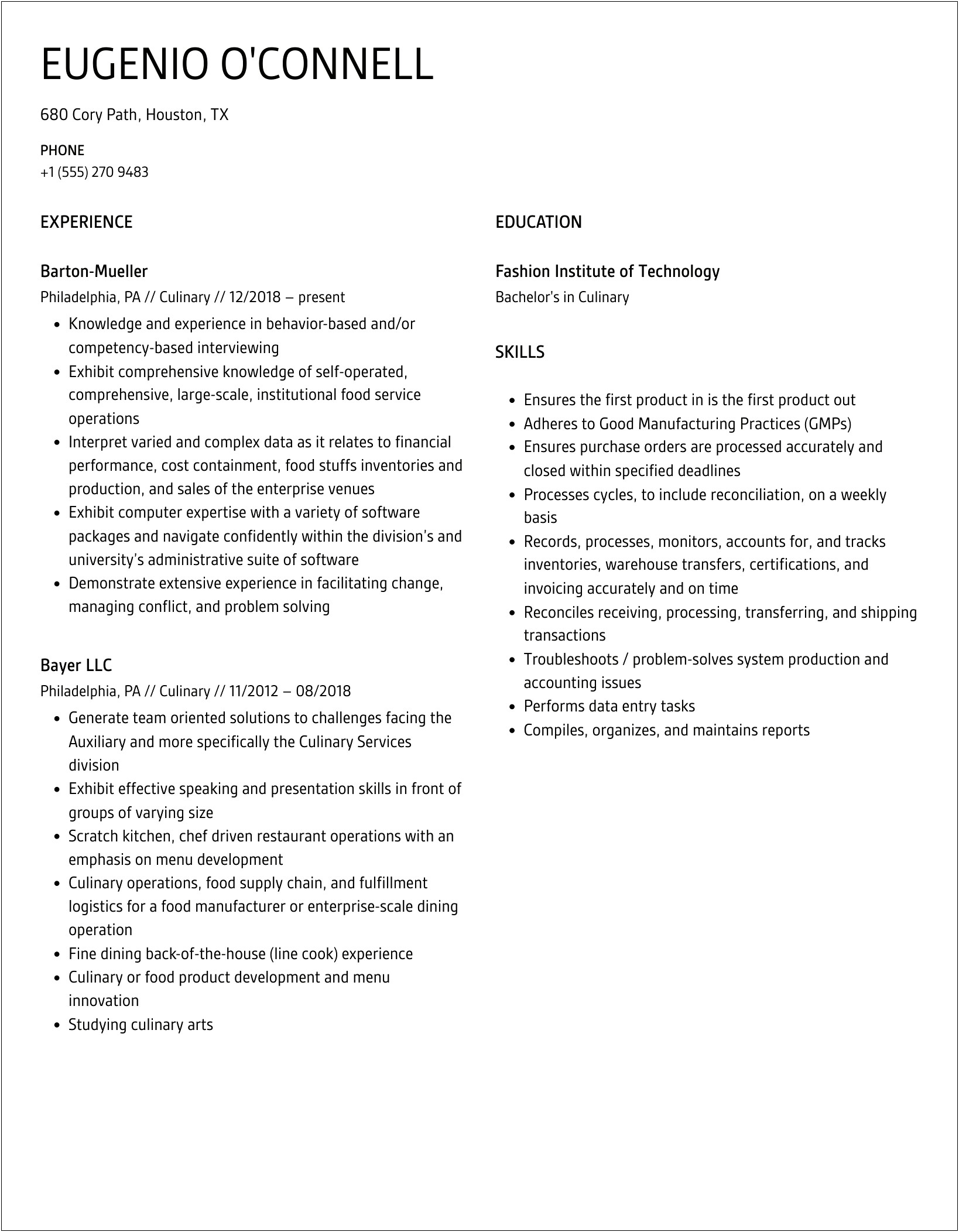 Ross School Of Business Resume Action Words