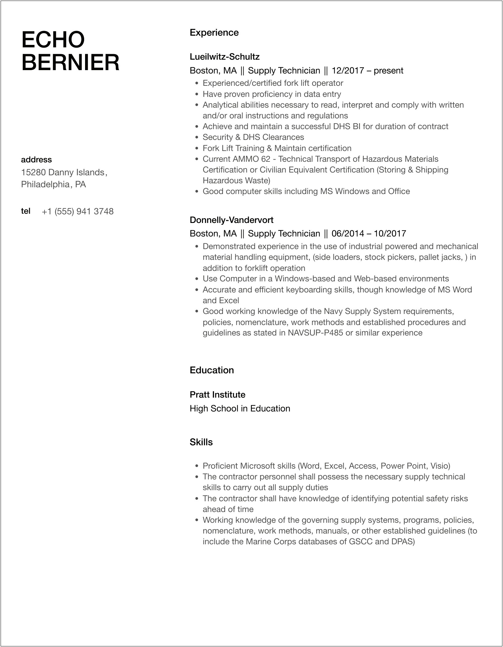 S4 Job Description For Civilian Resume