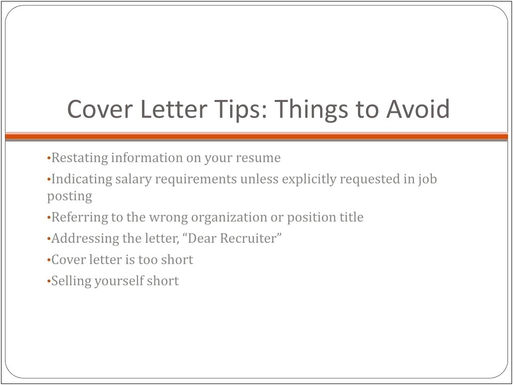 Salary Requirement In Resume Or Cover Letter