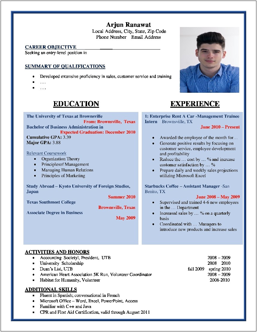 Sales And Marketing Resume Sample Download