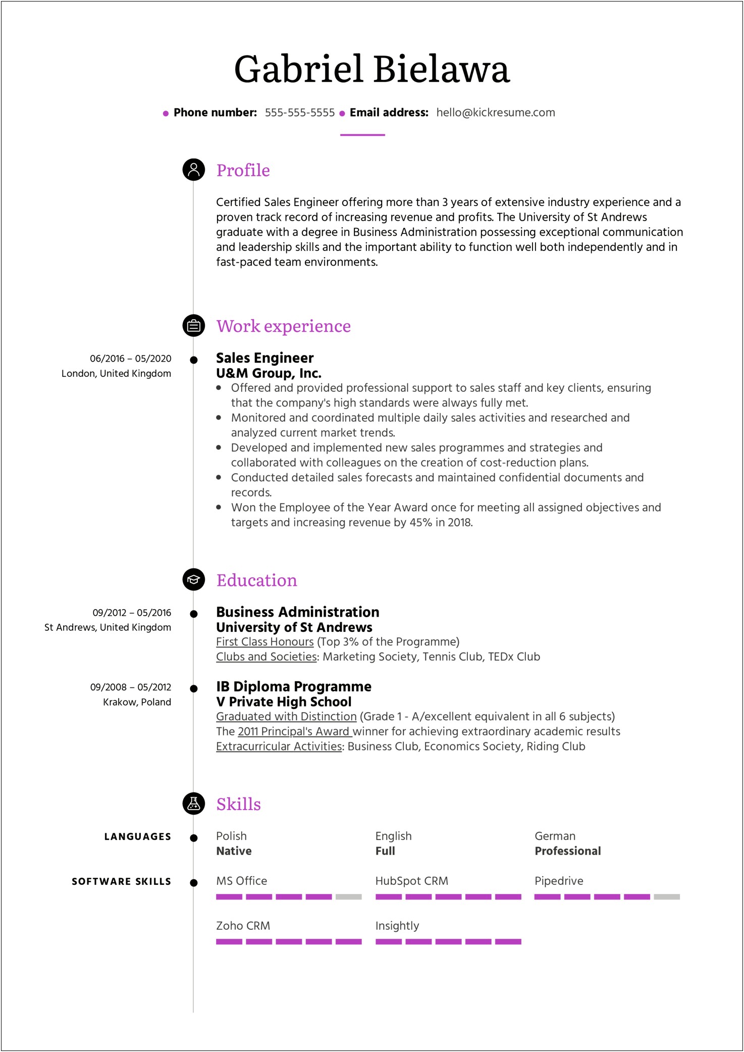 Sales And Service Engineer Resume Sample