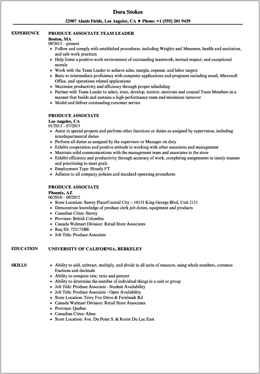 Sales Associate At Windsor Resume Sample