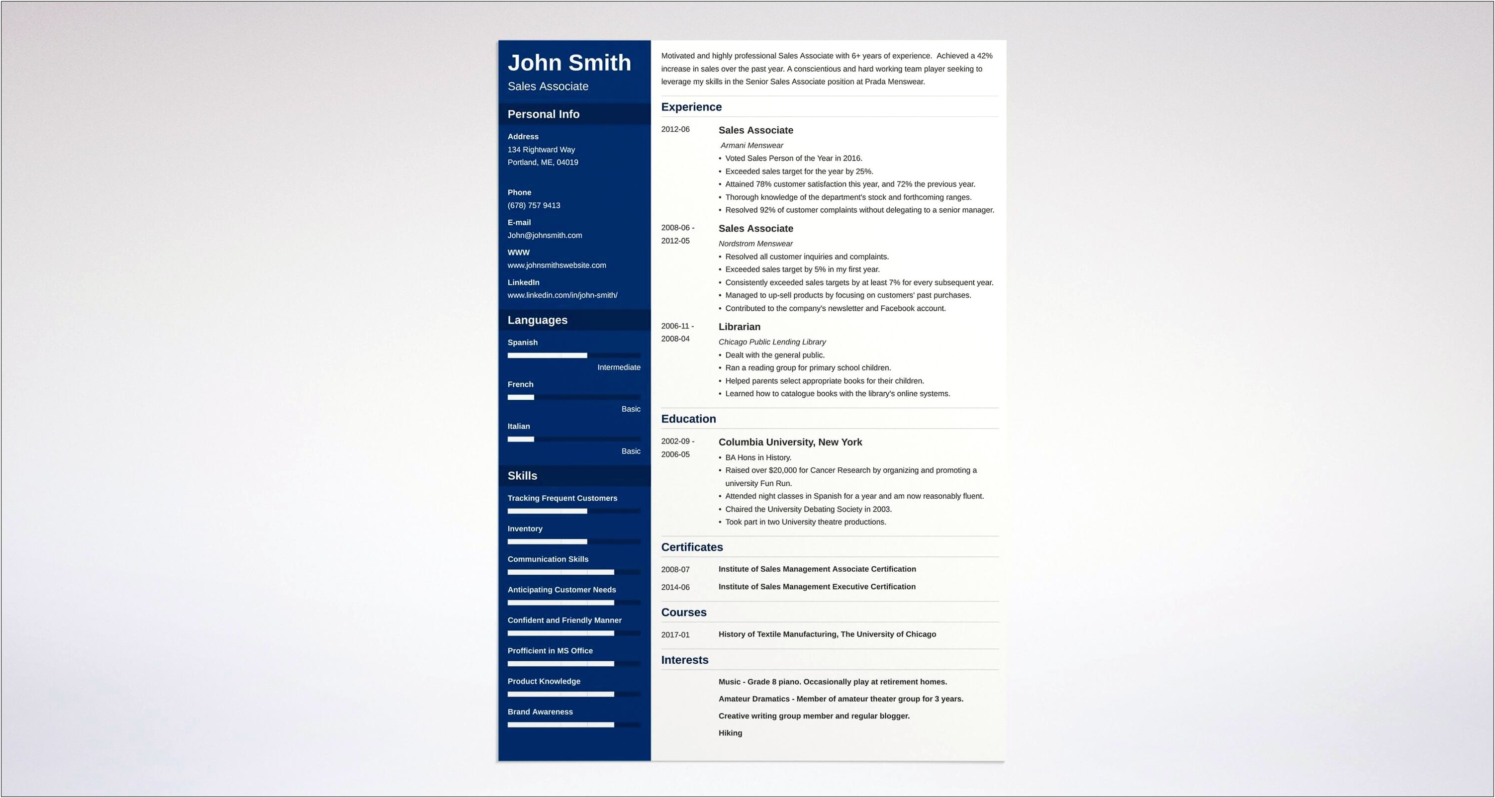 Sales Associate Resume Sample & Template Monster.camonster.ca