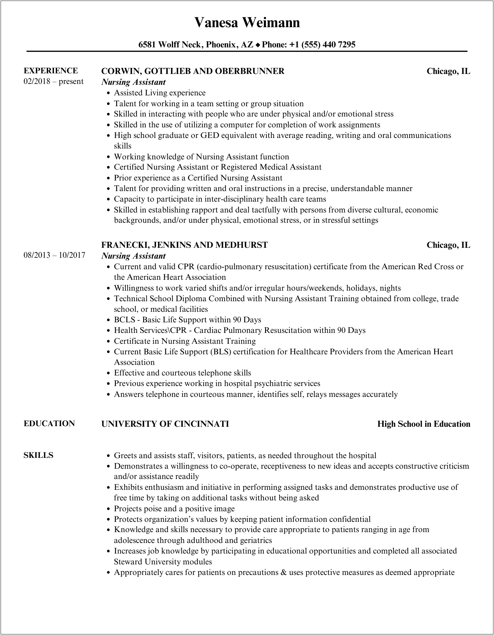 Sample Cna Resignation Lettergreat Sample Resume