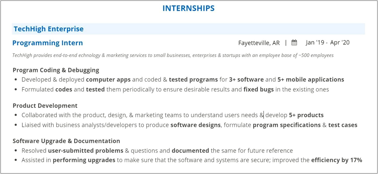 Sample Computer Science Projects To Include In Resume