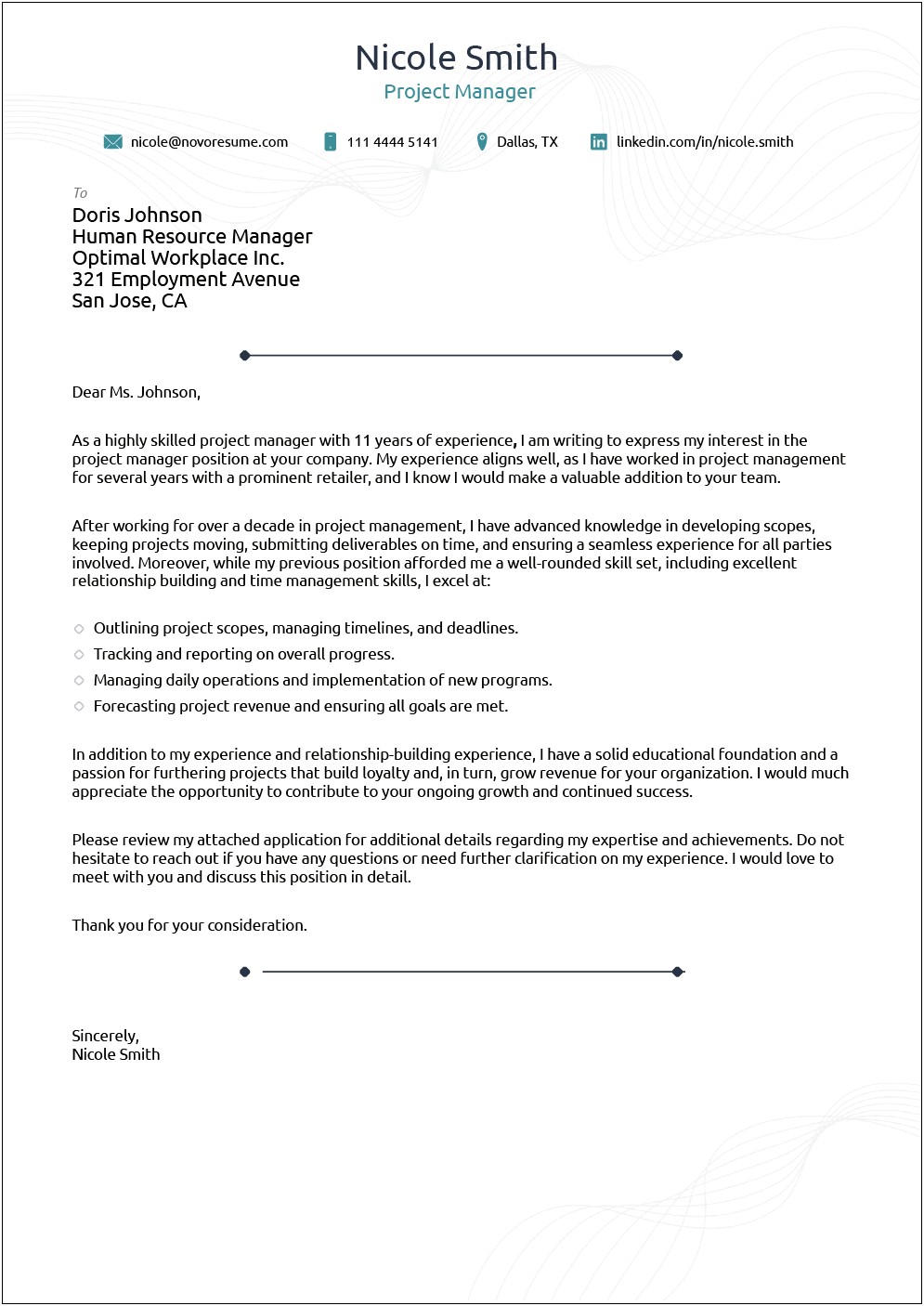 Sample Cover Letter For Functional Resume