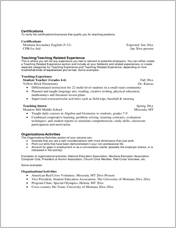 Sample Cover Page For Pe Resume