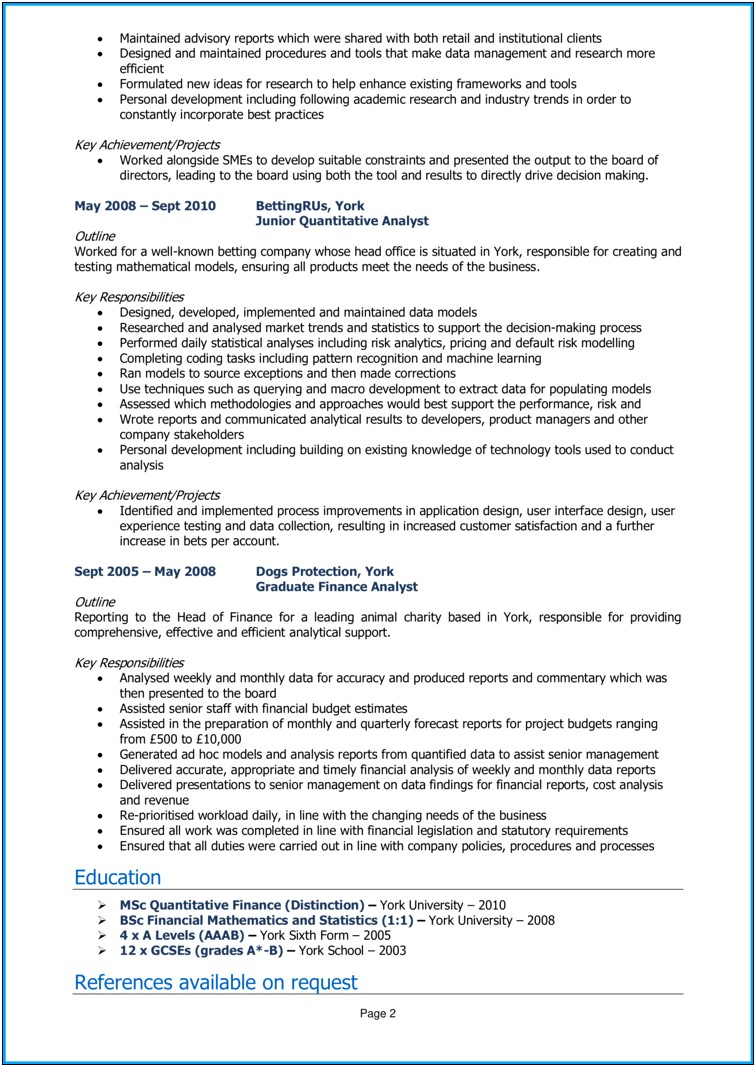 Sample Data Instuitional Research Analyt Resume