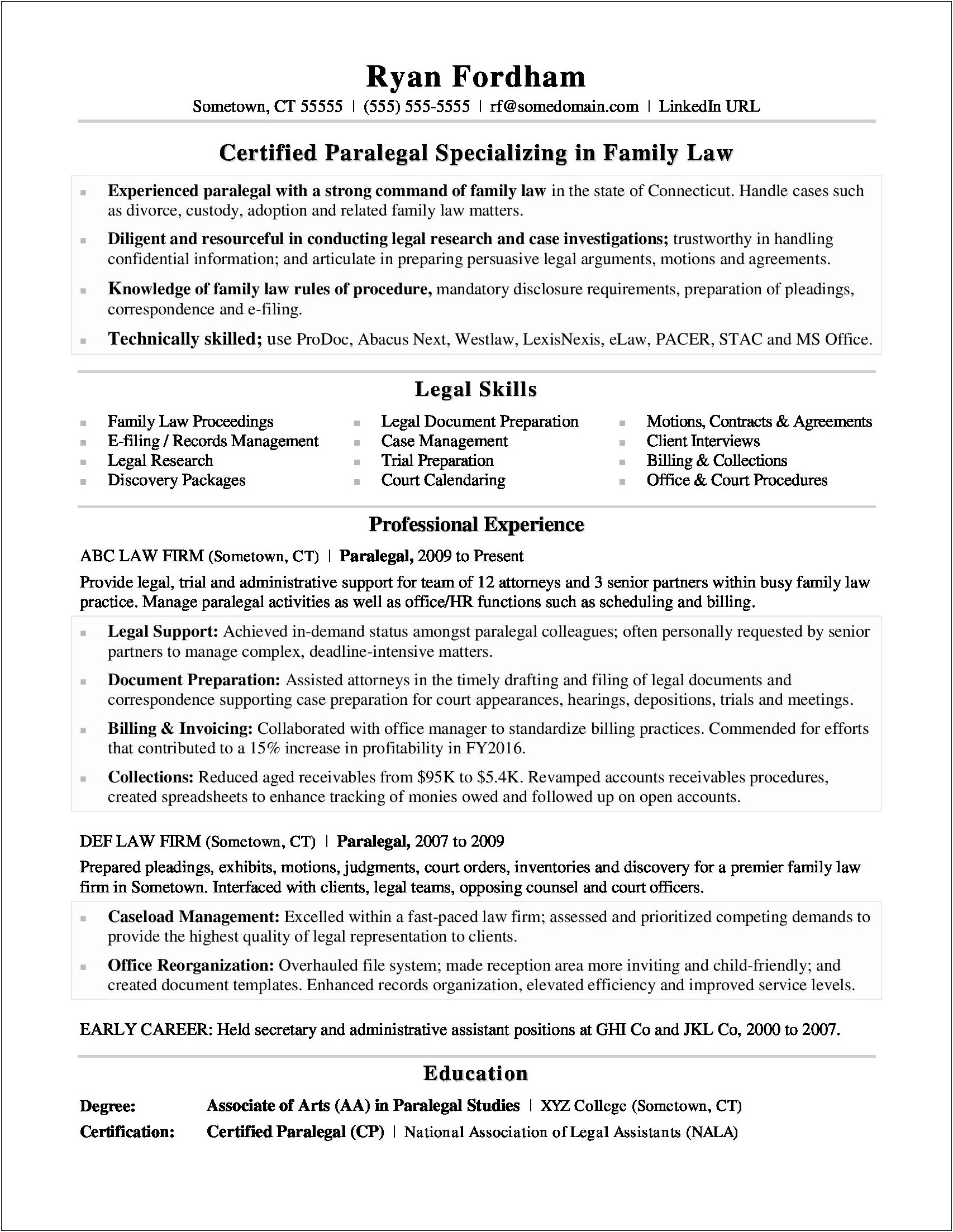 Sample Entry Level Case Manager Resumes