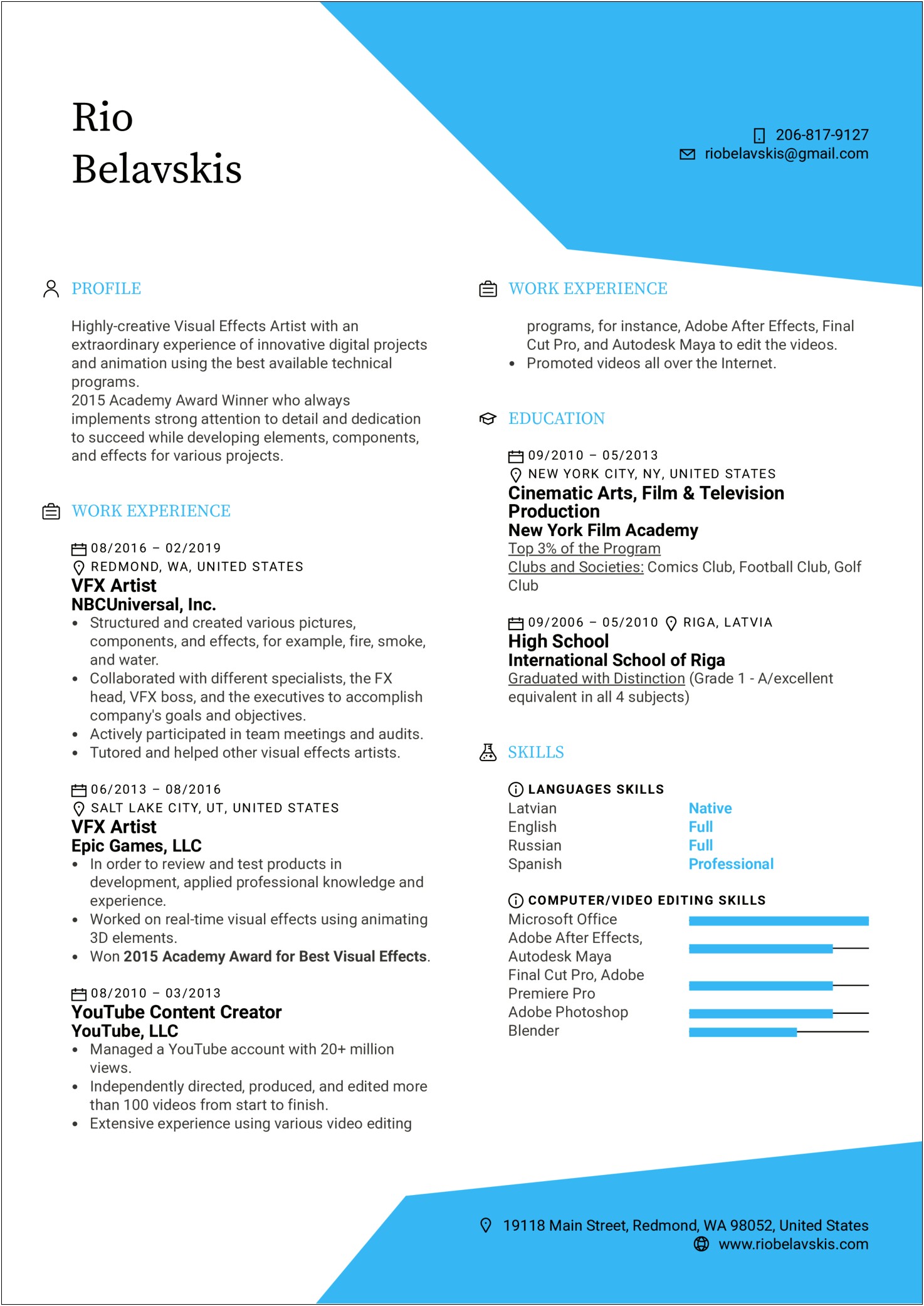 Sample Graphic Artist Resume And Portfolio Pdf