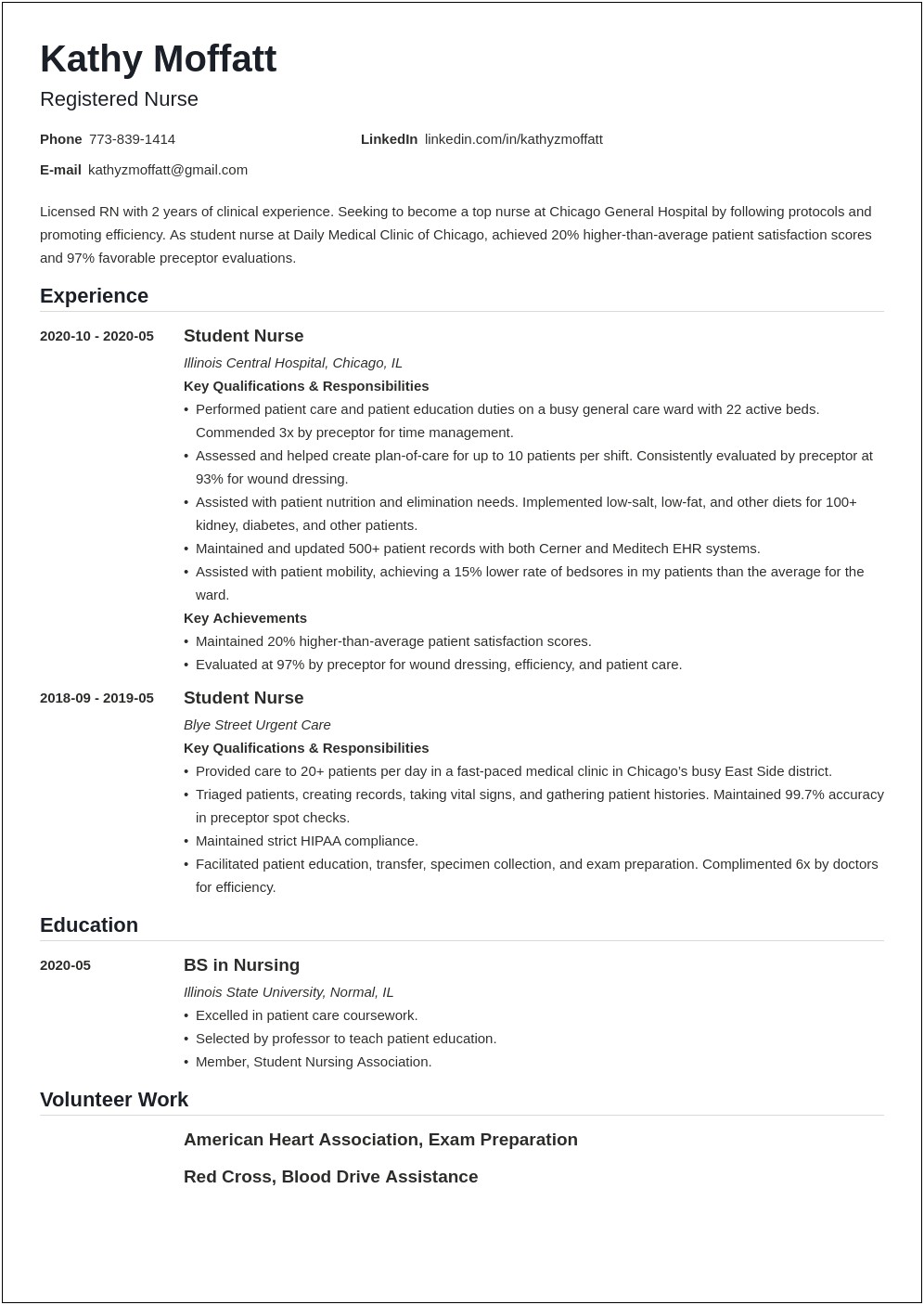 Sample Lpn To Rn Resume New Grad