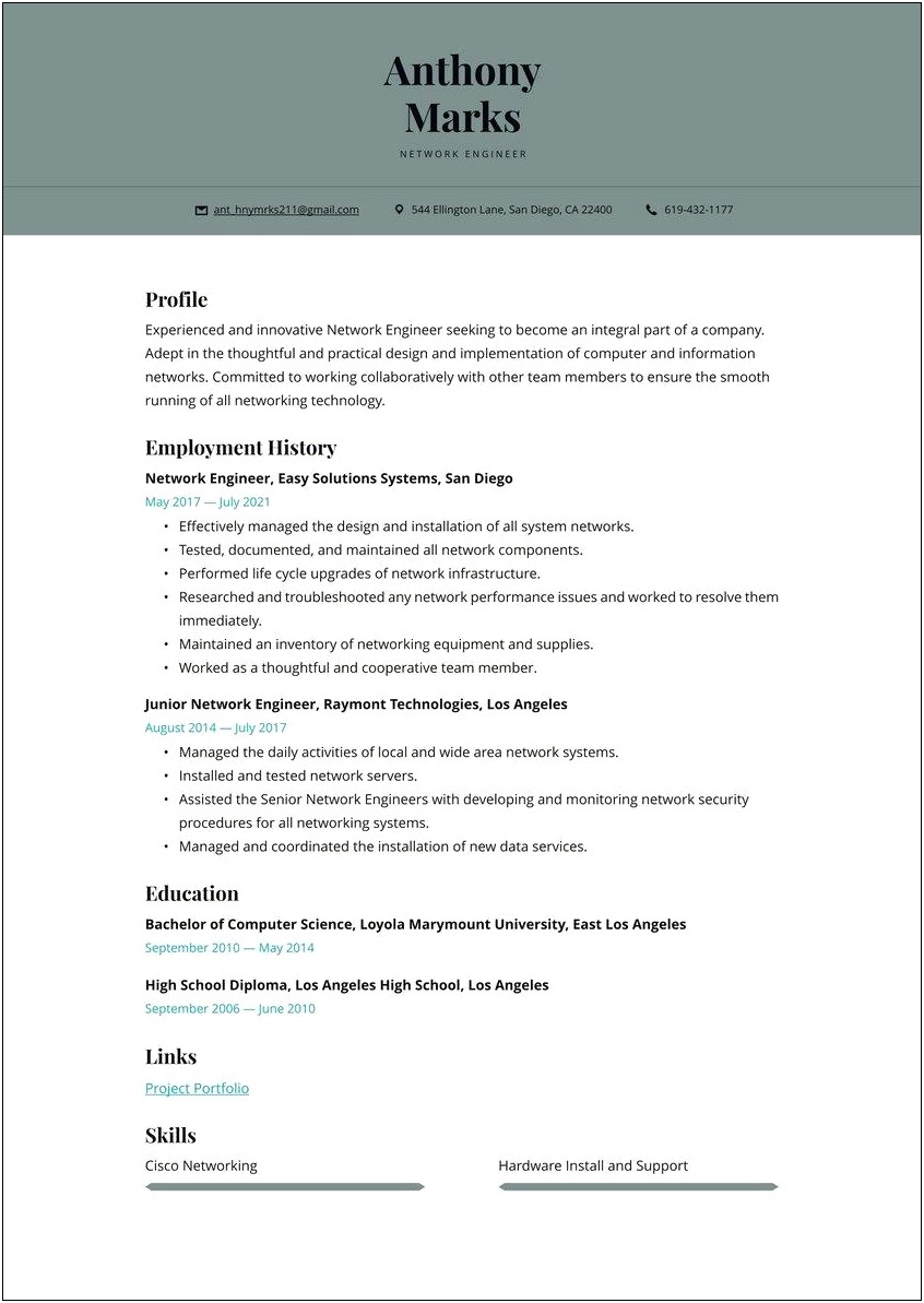 Sample Network Engineer Resume Hire It People