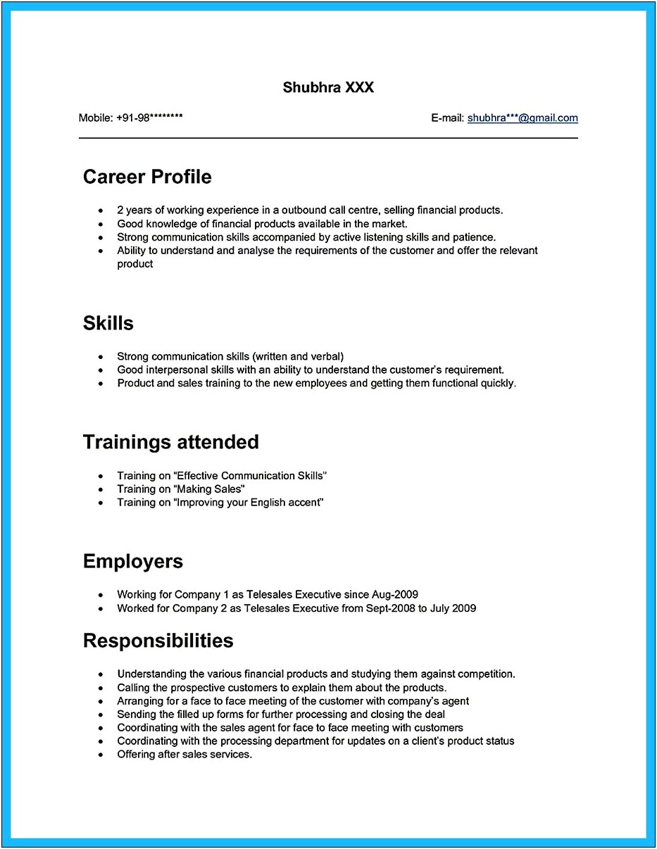 Sample Objectives In Resume For First Timer