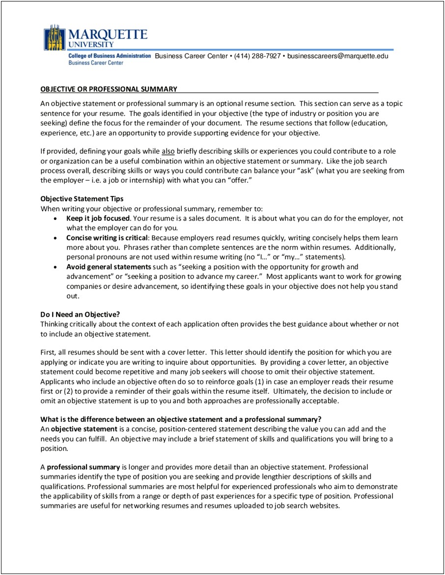 Sample Objextive Statements For Resume It Networking