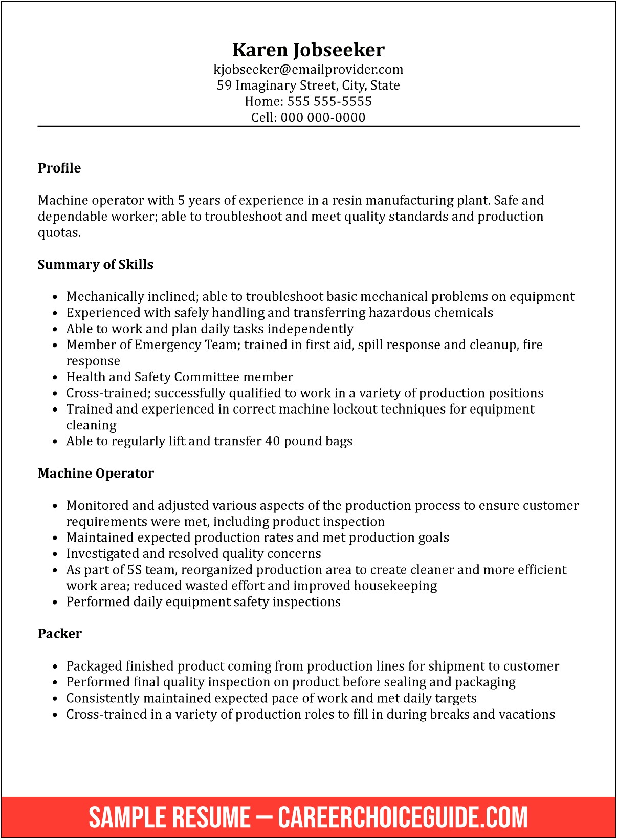 Sample Of A Resume With Skills And Characteristics