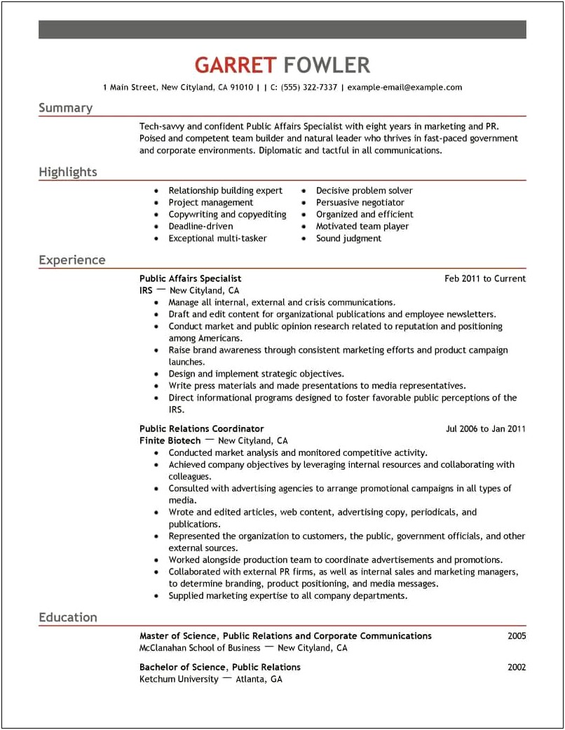 Sample Of A Veteran Resume Summary