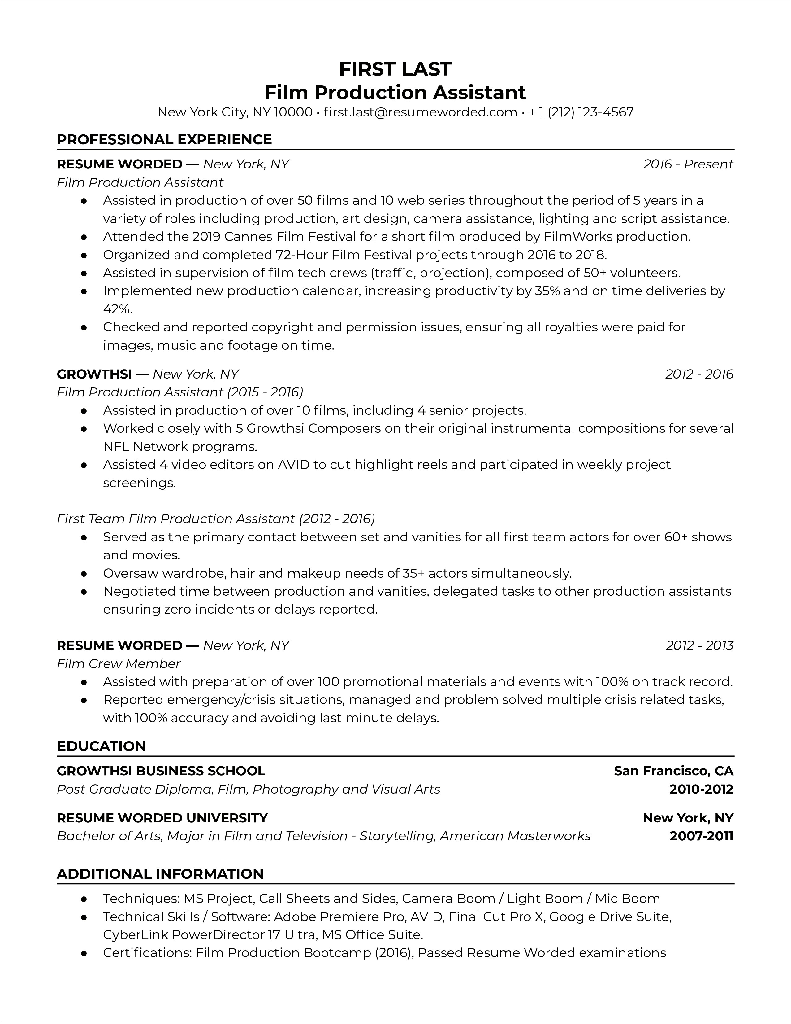 Sample Of Additional Skills For Resume