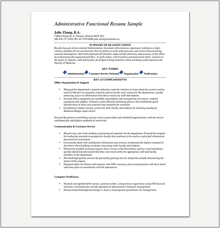 Sample Of Federal Resume For Administrative Health Assistant