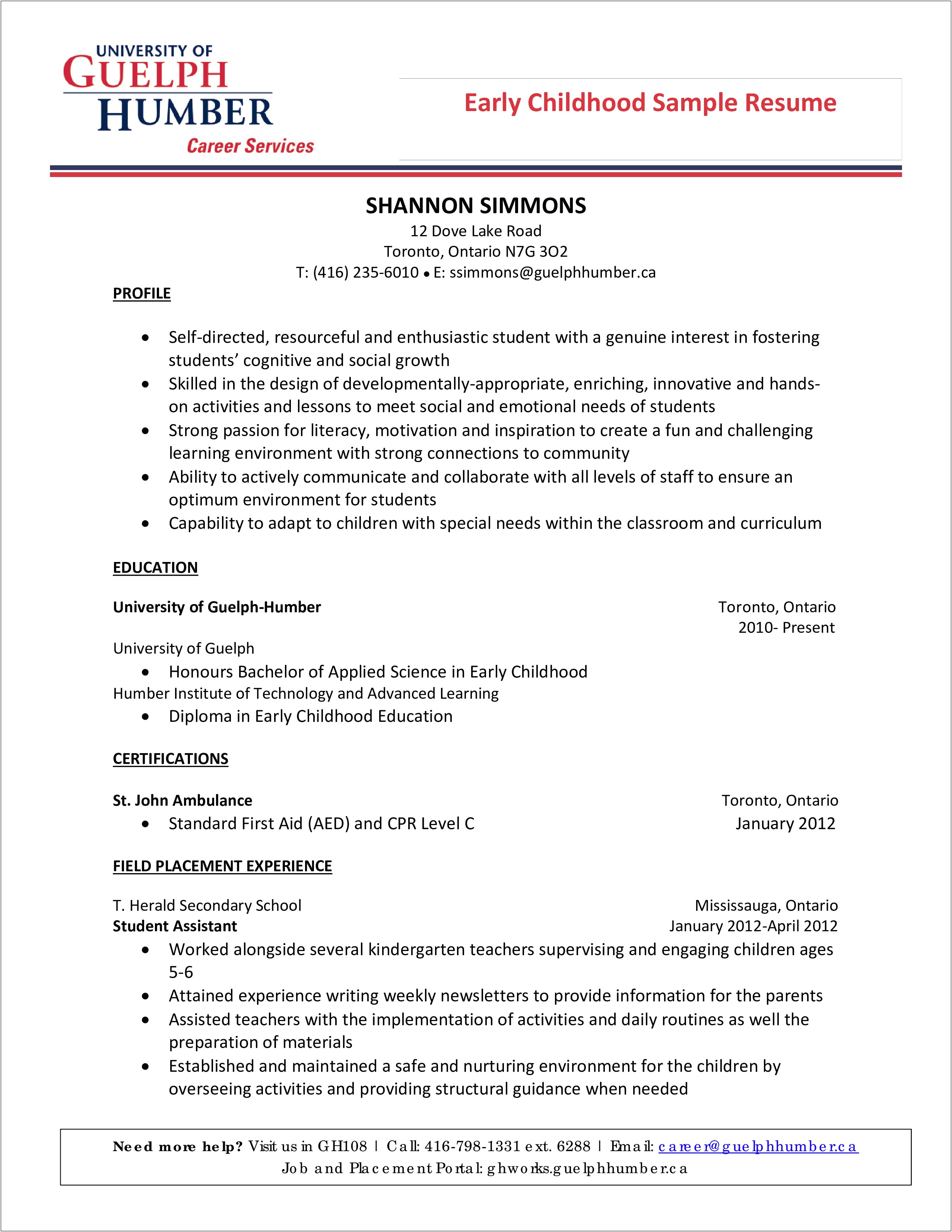 Sample Of Pre K Teacher Resume