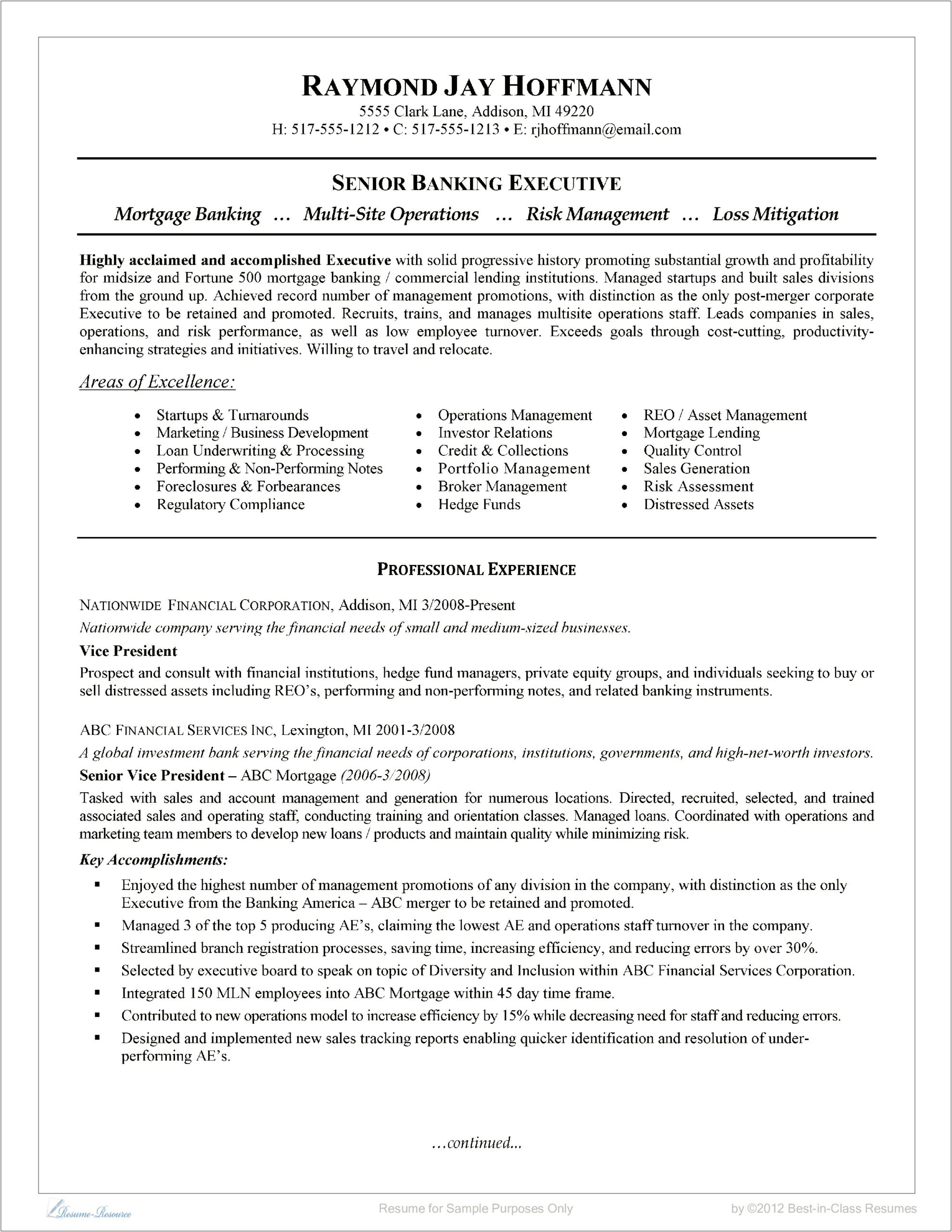 Sample Of Reo Asset Manager Resume