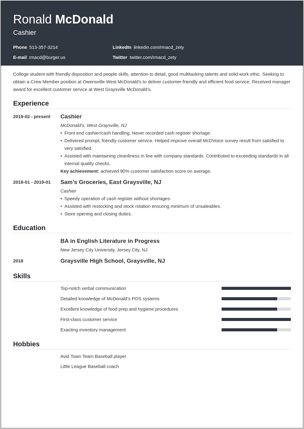Sample Of Resume For Job Application Filipino