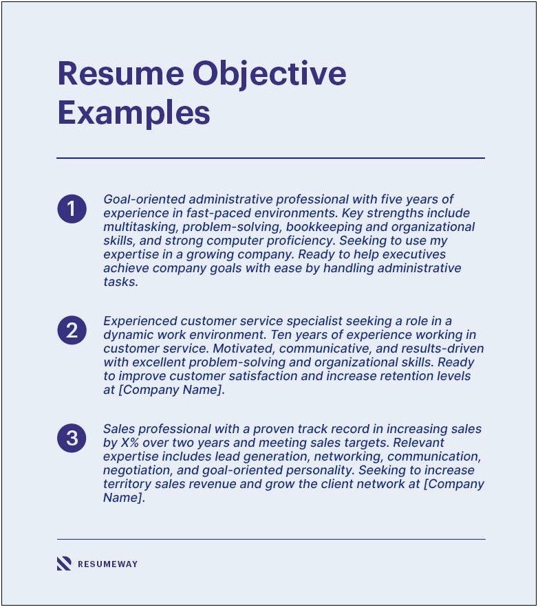 Sample On Writing Objective For Resume