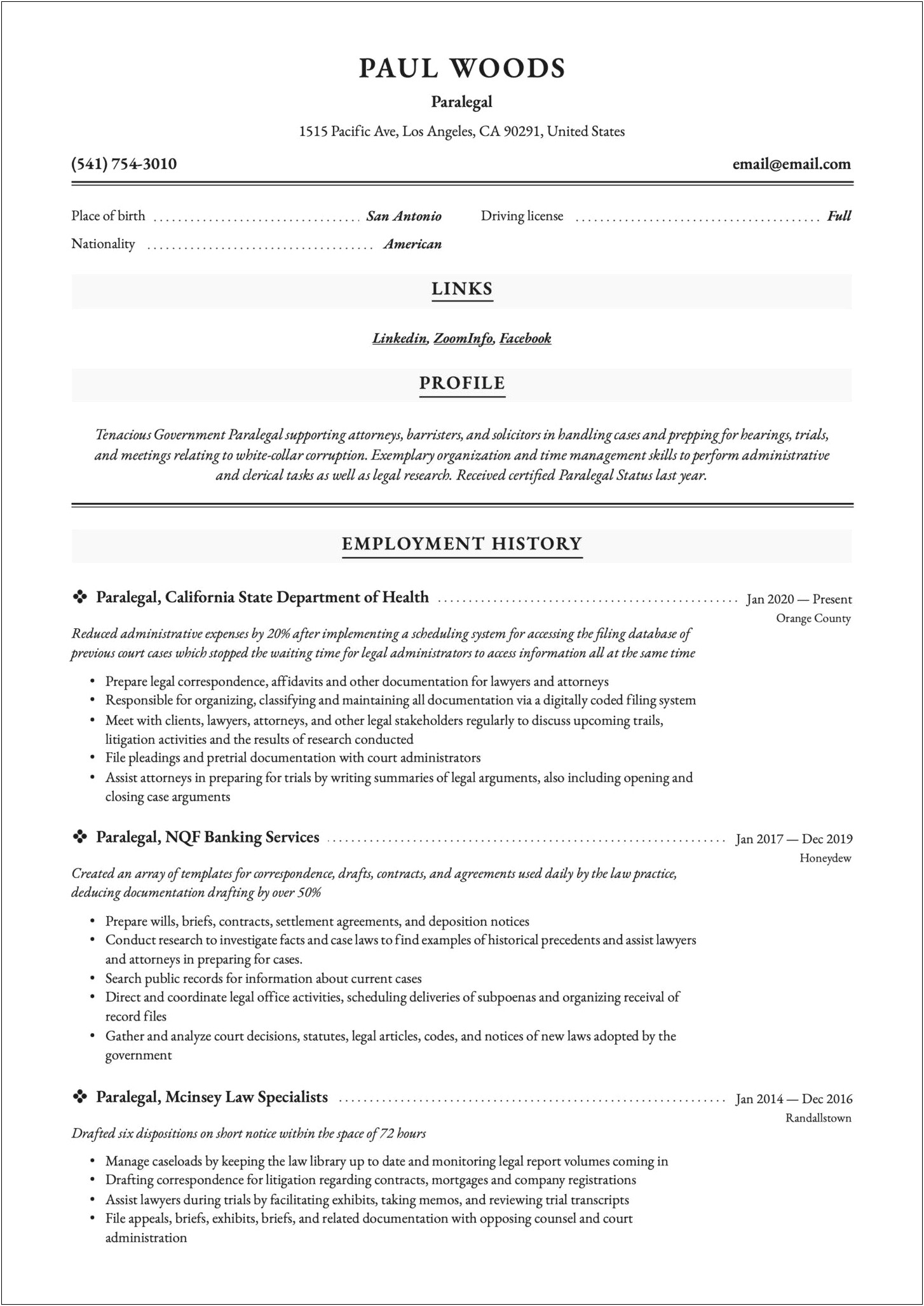 Sample Real Estate Paralegal Resumes Residential