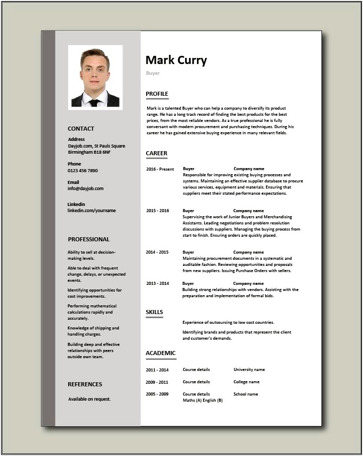 Sample Resume Fashion Buyer Cover Letter