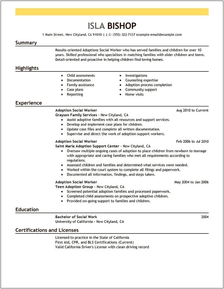 Sample Resume For 40 Year Old