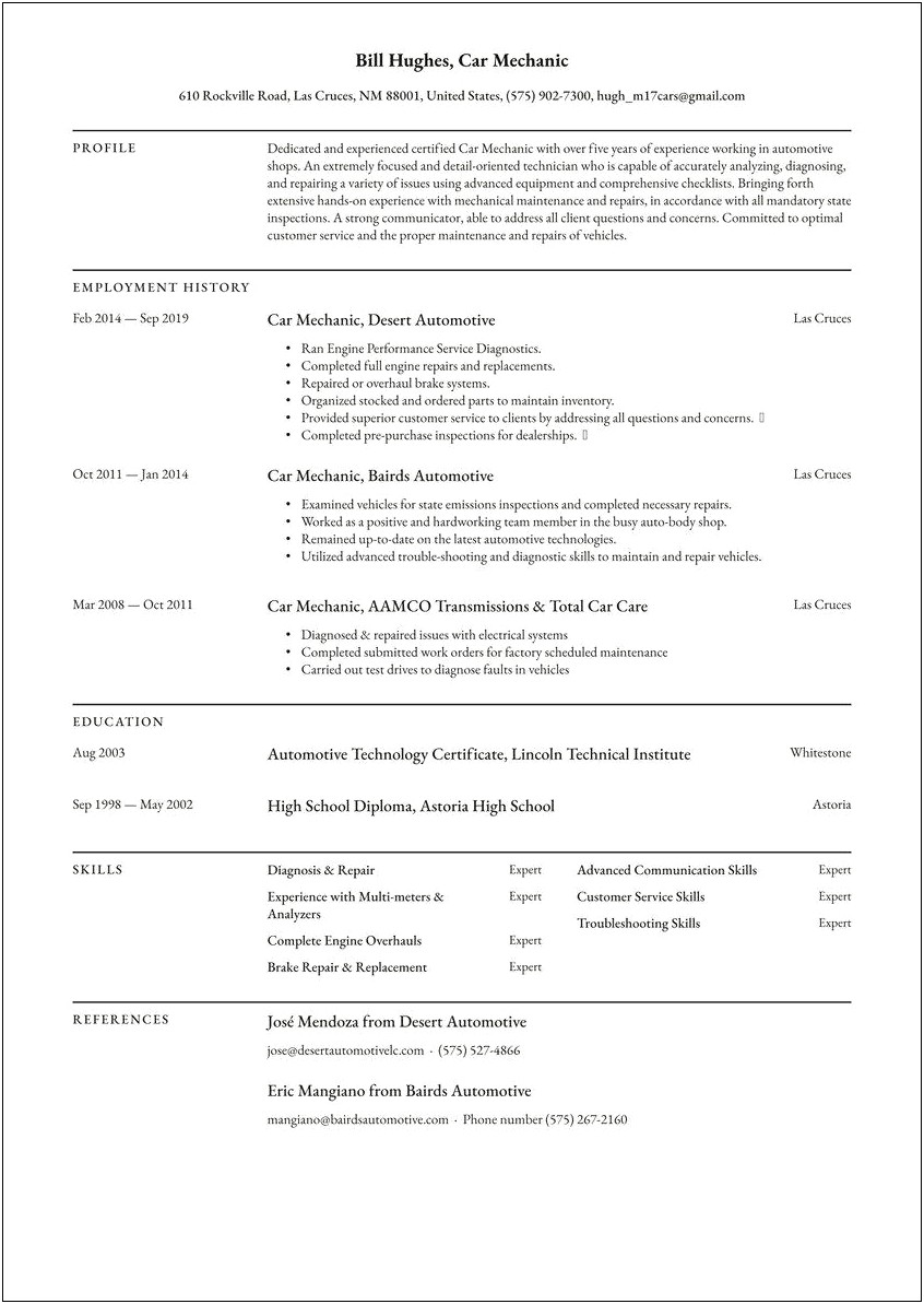 Sample Resume For A Property Caretaker