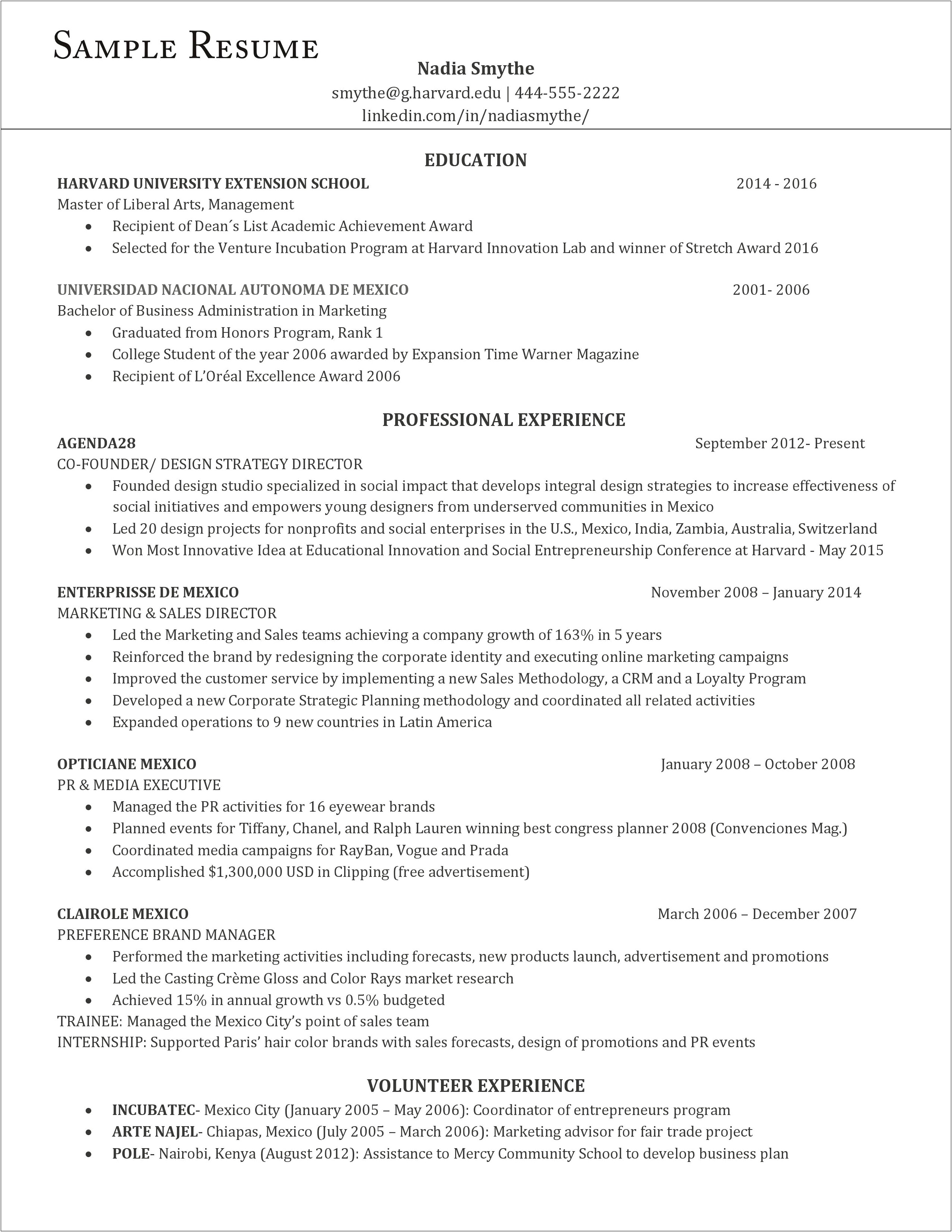 Sample Resume For Admin Manager India