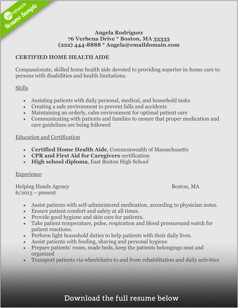 Sample Resume For Allied Health Assistant