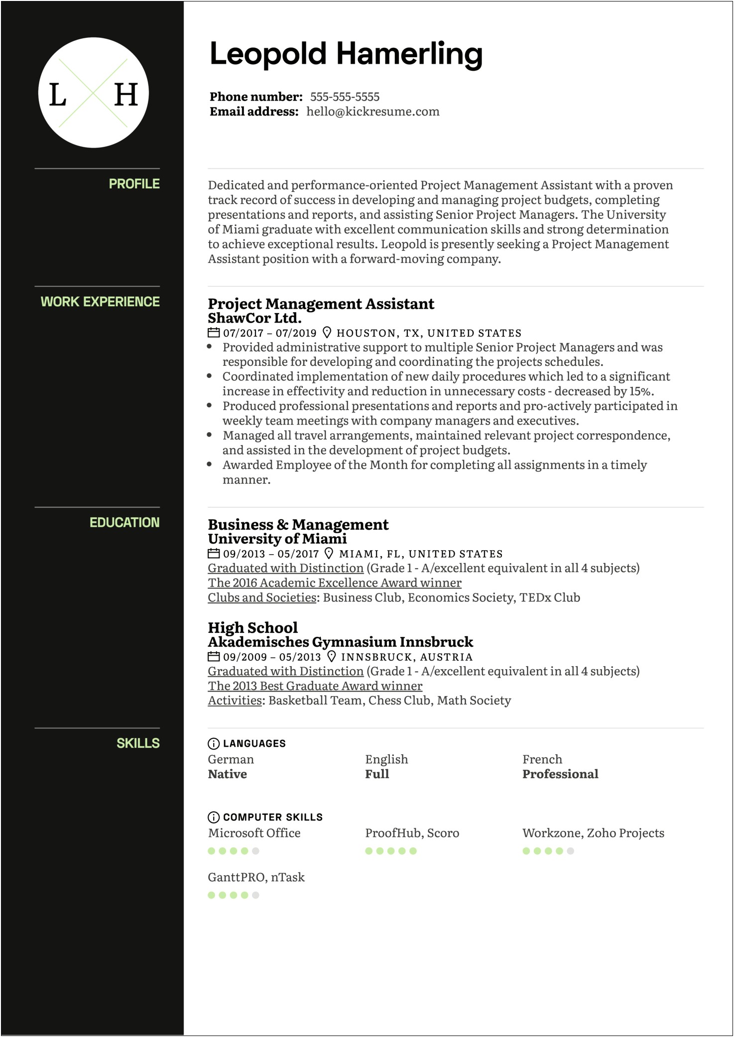 Sample Resume For Assistant Construction Manager