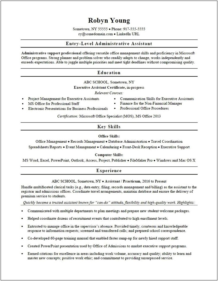 Sample Resume For Billing Administrator Specialist