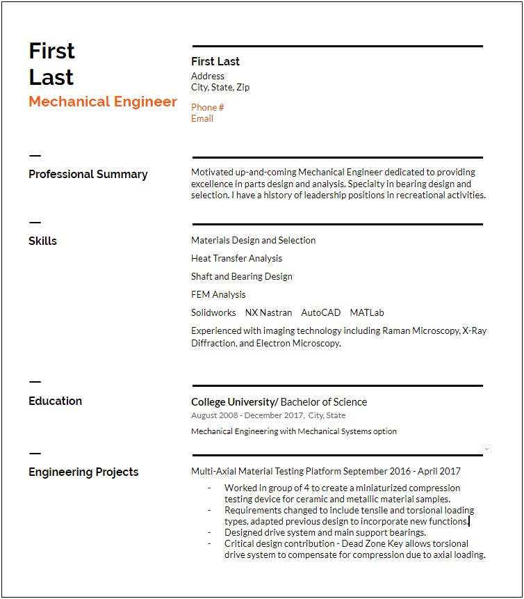 Sample Resume For College Graduate With Little Experience