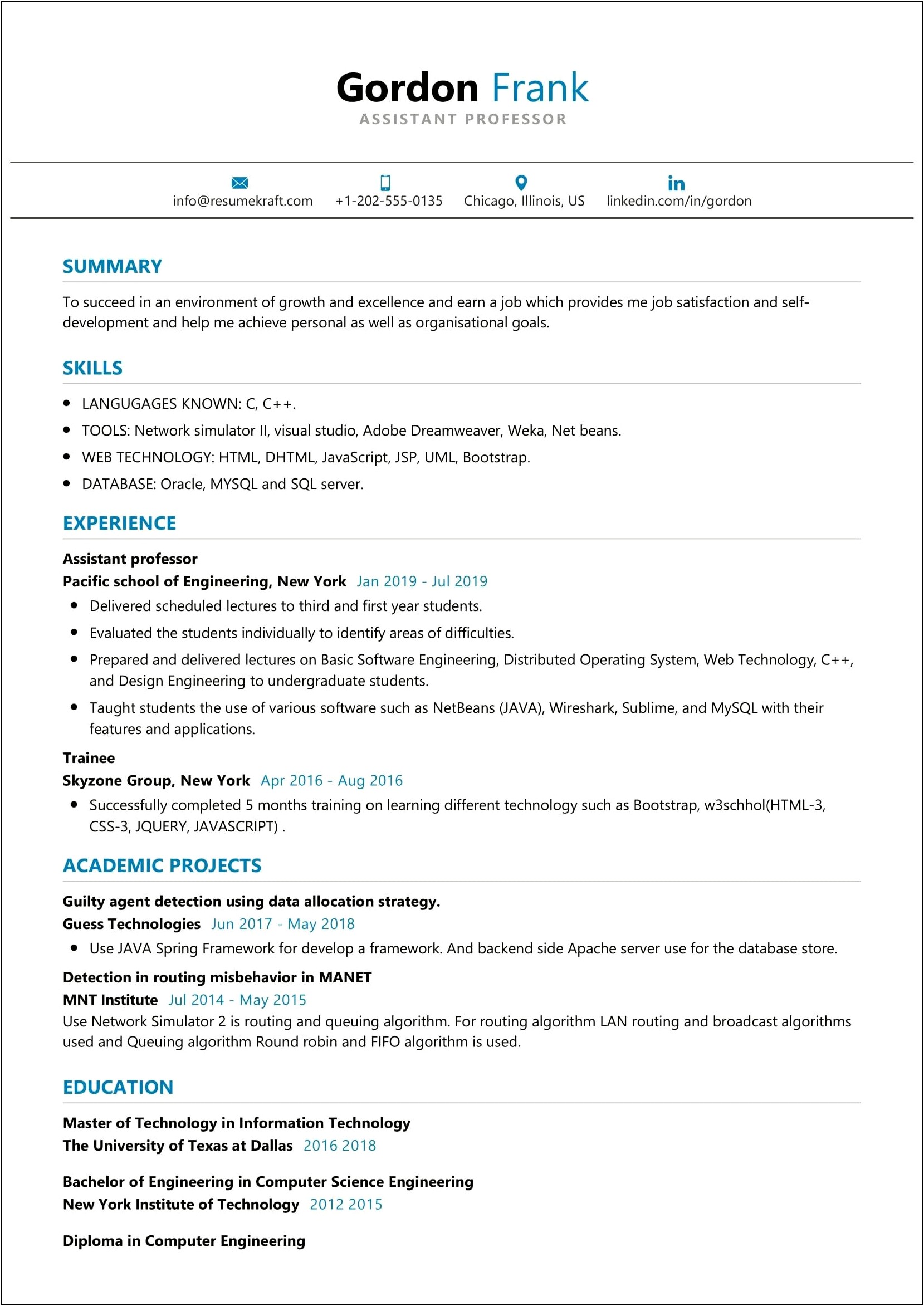 Sample Resume For Computer Shop Assistant