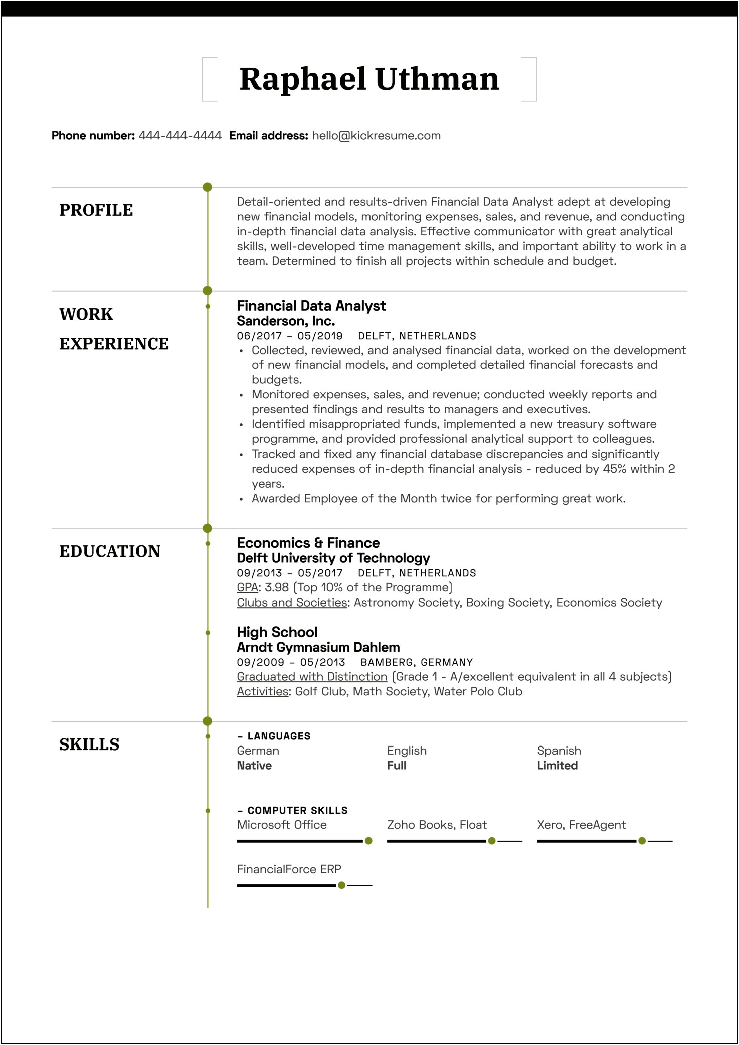 Sample Resume For Data Analyst Jobs