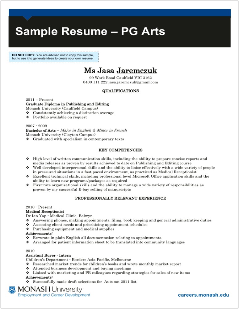 Sample Resume For Diploma In Business