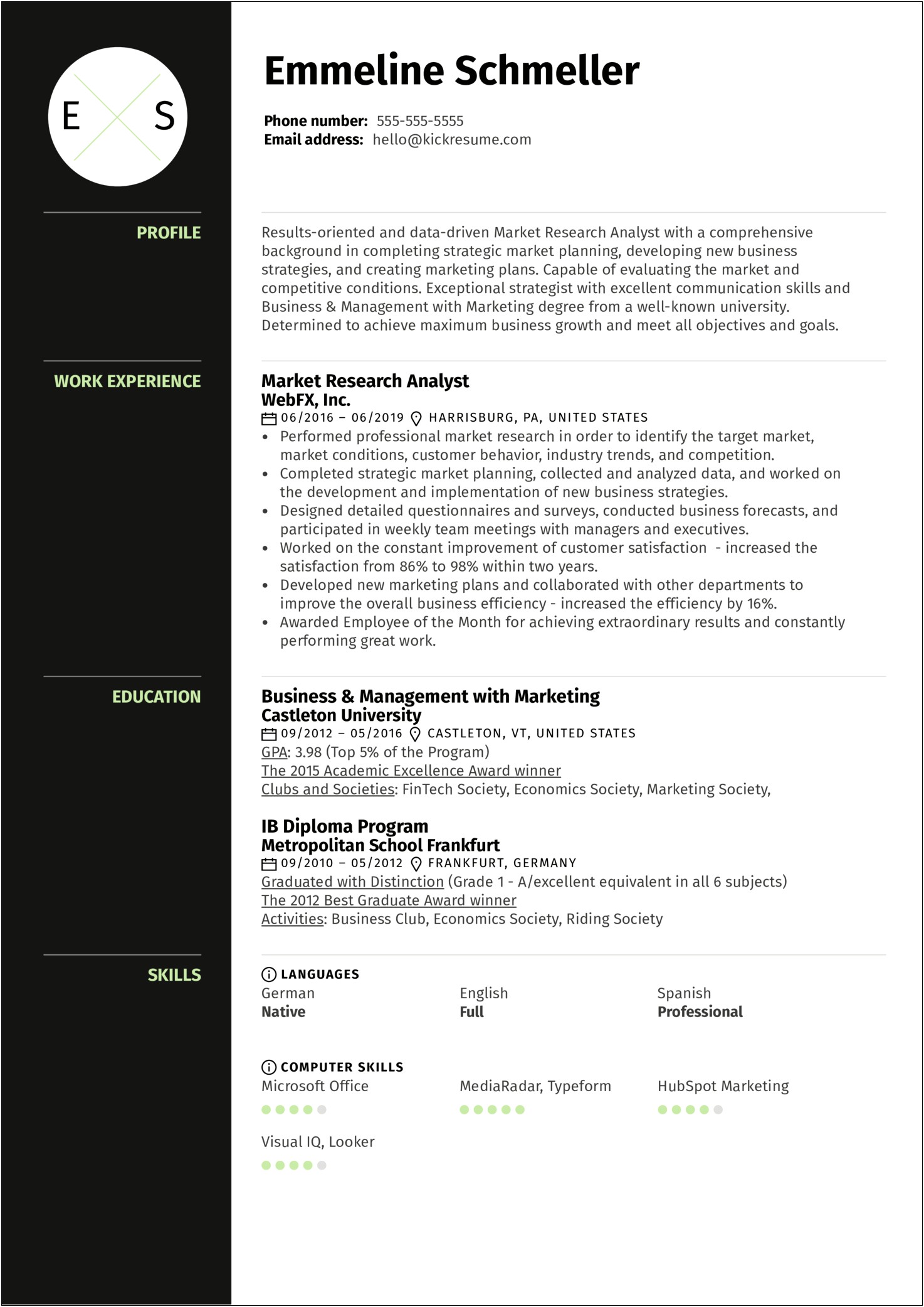Sample Resume For Economic Research Analyst