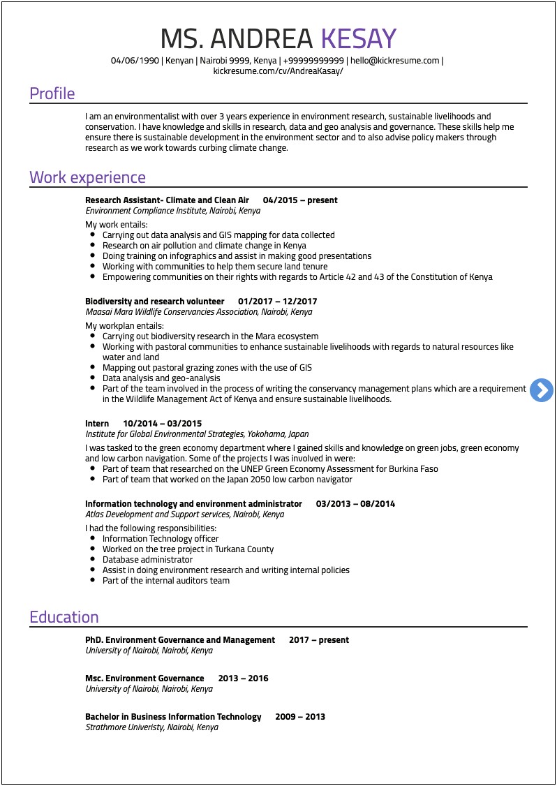 Sample Resume For Energy Trainee Position